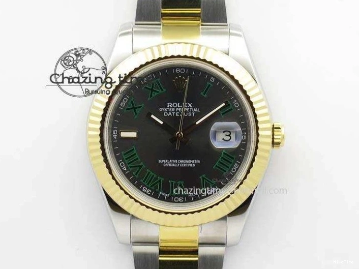 MiroTime 0415 Functional DateJust II 116333 SS YG 41mm EW Best Edition Gray Dial Roman Markers On SS Bracelet A 3823